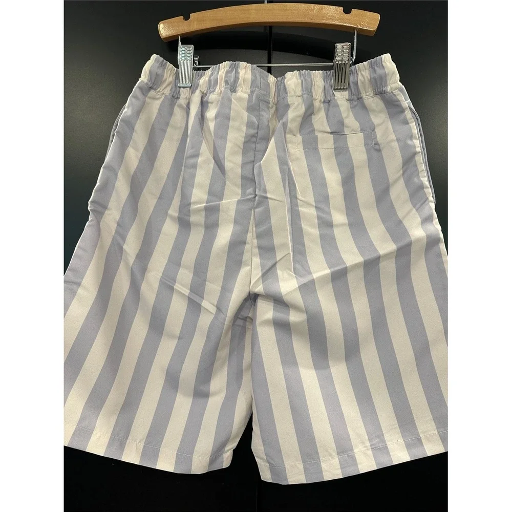 The Sunday Collective Kids Blue Striped WKNDRS Club Swim‎ Shorts Trunks NEW